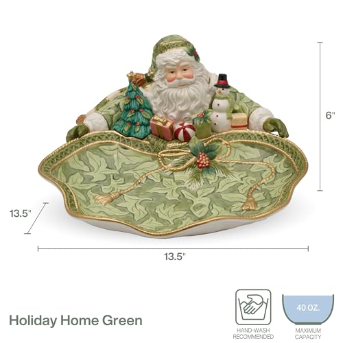 Fitz-and-Floyd-Holiday-Home-Green-Santa-Serving-Decor-Bowl-135-Inch Fitz and Floyd Holiday Home Green Santa Serving Decor Bowl 135 Inch