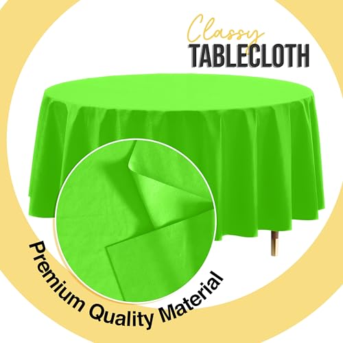 Image of Exquisite Lime Green Round Tablecloth 84 inch - 48 Pack