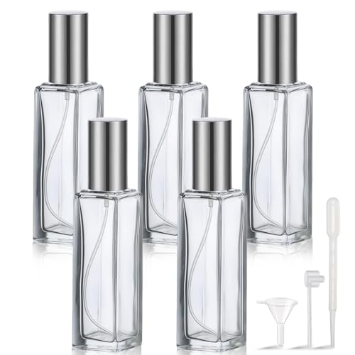 GAOMESIA 5 Pezzi Atomizzatore Profumo Ricaricabile 10 ml in Vetro, Mini Flaconi Spray Vuoti da Viaggio, Nebulizzatore Portatile per Donna e Uomo, Ideale per Lavoro, Appuntamenti, Feste