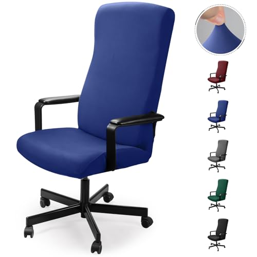 Eozakavod Schutzhülle für Bürostuhl, Bezug für Drehsessel, elastischer Stoff, abnehmbar, Slipcover, Stuhlbezug, Schonbezug für Bürostuhl (kein Stuhl), Blau, L - N Eozakavod Schutzhülle für Bürostuhl, Bezug für Drehsessel, elastischer Stoff, abnehmbar, Slipcover, Stuhlbezug, Schonbezug für Bürostuhl (kein Stuhl), Blau, L - N