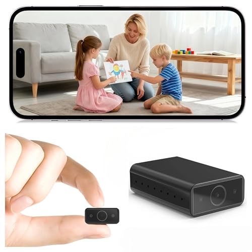 1080p HD Mini Camera – App Control, Night Vision, Portable, Supports Bluetooth, Mobile Hotspot & Wireless WiFi – Pet Camera for Home/Apartment/Office – Outdoor Mobile Use via Phone Hotspot