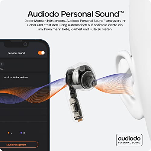 Tribit Bluetooth Kopfhörer, Active Noise Cancelling Transparenz Modus In Ear Kopfhörer 6Mics ENC Hearing Compensation Audiodo Personal Sound 36H Spielzeit Kopfhörer Kabellos, FlyBuds C1 Pro