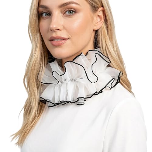 Cuello con volantes y collar falso con cierre ajustable y adaptable