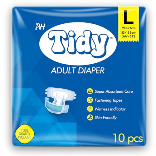 Image of Tape Style Super Absorbent | Unisex | Waist Size (44-61 Inches) Adult Diaper - L (10 Pieces)