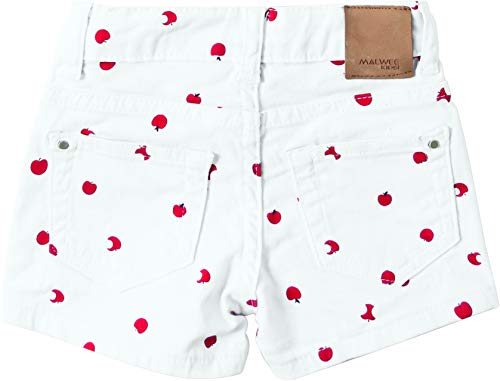 Shorts comfort estampado, Malwee Kids, Meninas, Branco, 16