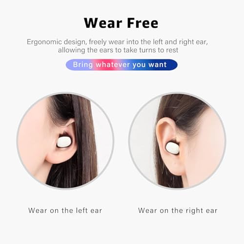 Image of Single Bluetooth Wireless Earbud, Mini Invisible in-Ear Wireless Bluetooth Headphone 12 Hours Super Long Battery Life Suitable for Sports Work and Sleep - White