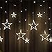 Produktbild Engalrap LED Lichtervorhang, Sterne WeihnachtenBeleuchtung, Warmweiß Vorhang Lichterkette mit 12 Sterne, Wasserfest LED Lichterkette für Weihnachten, Partydekoration, Innenbeleuchtung