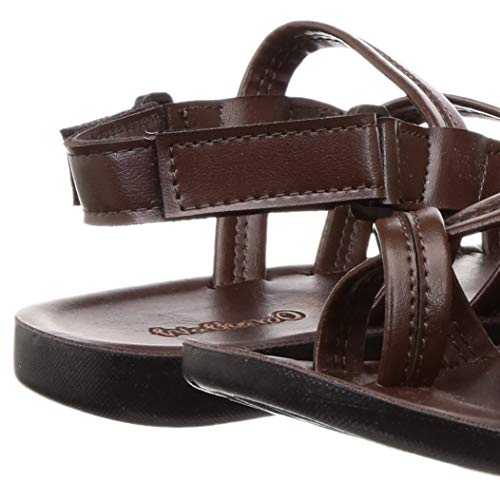 Walkaroo Men's Faux Leather Brown Outdoor Sandals 6 UK (13512