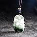 Natural Jade Zodiac Pendant Necklace Handmade Jadeite Chinese Zodiac Amulet Birthday Gift (Snake)
