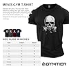 GYMTIER Skull Gas Mask - Men's Gym T-Shirt - Bodybuilding Workout Top, Black, S #3