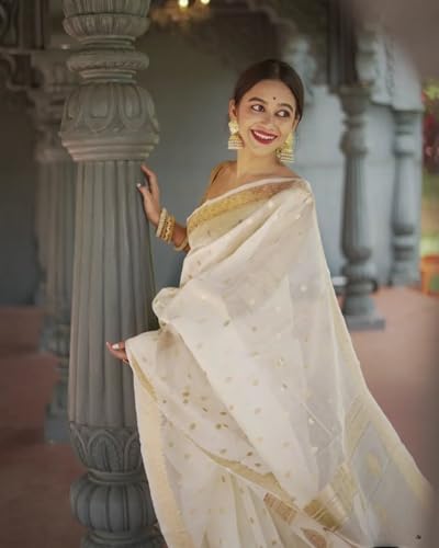 Image of Flosive Women's Cotton Saree With Blouse Piece