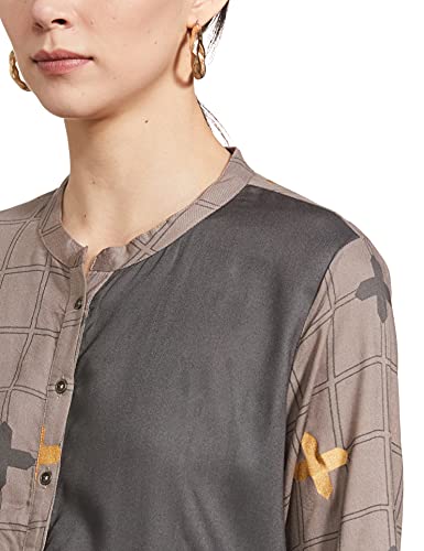 Image of Max Women's Rayon Printed Three-Quarter Sleeves A-Line Kurta
