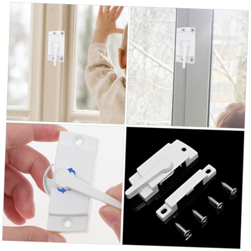 6 juegos de limitadores de ventana de UPVC para seguridad infantil, cerraduras de ventana fáciles de usar y manijas de puerta de tormenta, soluciones seguras de seguridad en el hogar para niños y