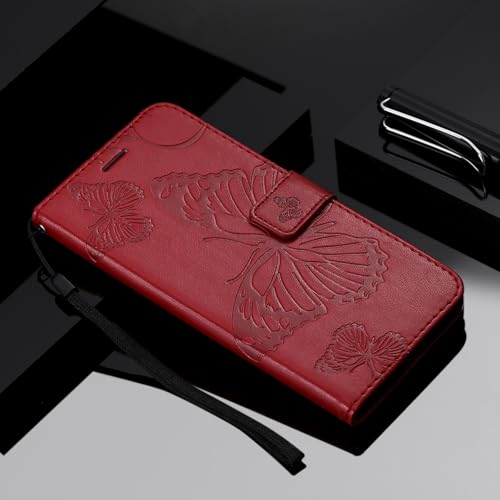 Étui portefeuille iPhone 13 Pro rouge idéal pour transporter vos cartes