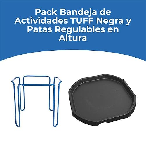Miniatura 3 de Infanity - Pack De Bandeja De Actividades Y Juegos Para Minimundos 100cm Negra Y Patas Para Bandeja Regulables En 4 Alturas