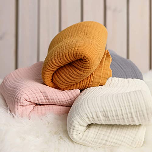 Migaloo Muslin Blankets, Baby Toddler Quilt, 4 Layers, 100 Cotton Stroller Blanket, Hypoallergenic,Super-Soft,Breathable And Lightweight Swaddle,Nursery & Crib Blanket, Large (47 X 35 H) #TOP6