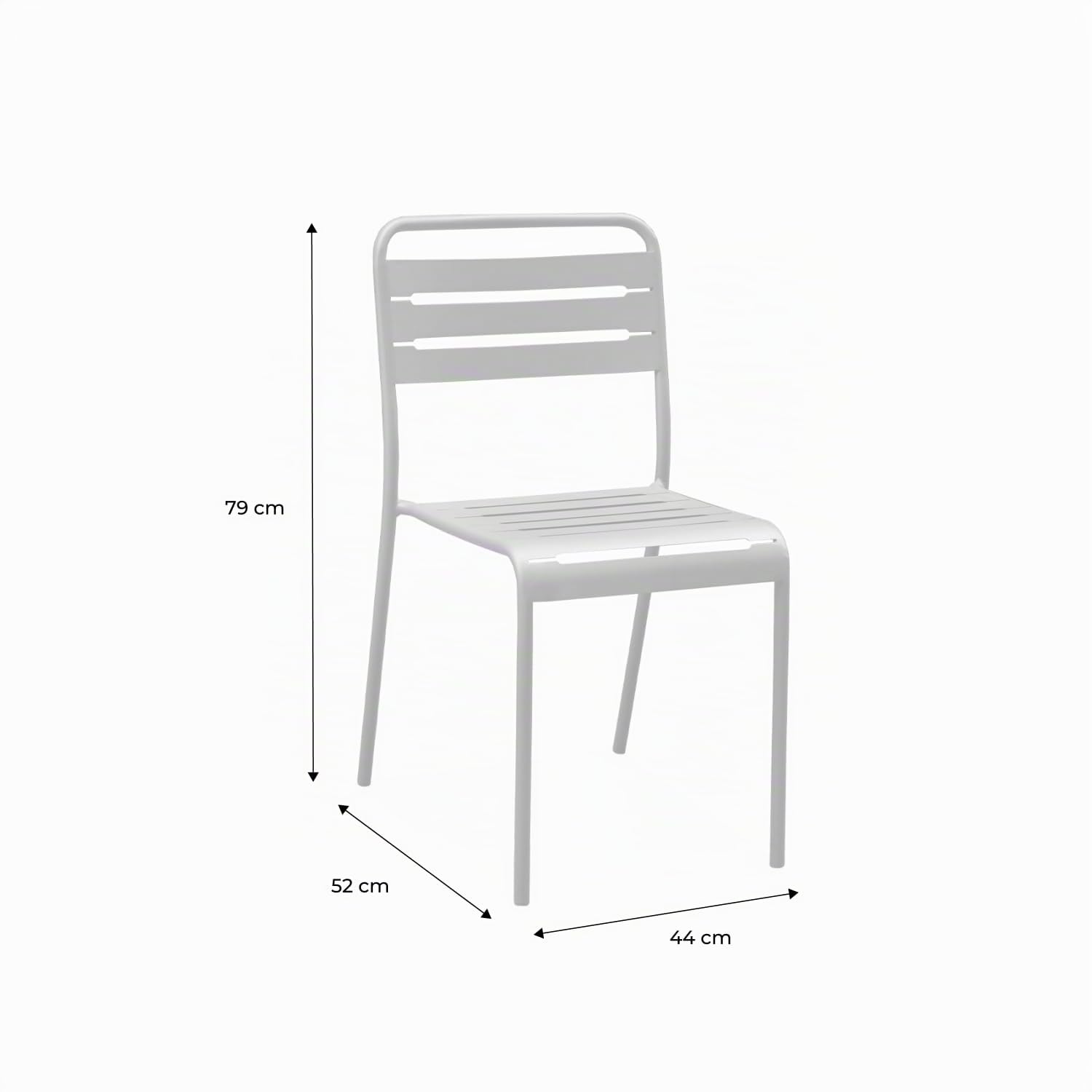 Alice's Garden sweeek - Lot de 4 chaises de Jardin Acier. 4 Places. Vert. Amelia. L44 x P52 x H79cm
