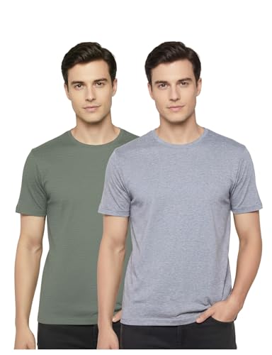 Image of FYLTR Men's Solid T-Shirt - Half Sleeve | Round Neck | 100% Cotton | Regular Fit T-Shirt (Pack of 2)