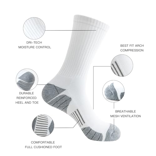 JOYNÉE 8 Pairs Mens Athletic Crew Socks Cushion Running Work Breathable Outdoor Socks for Men2