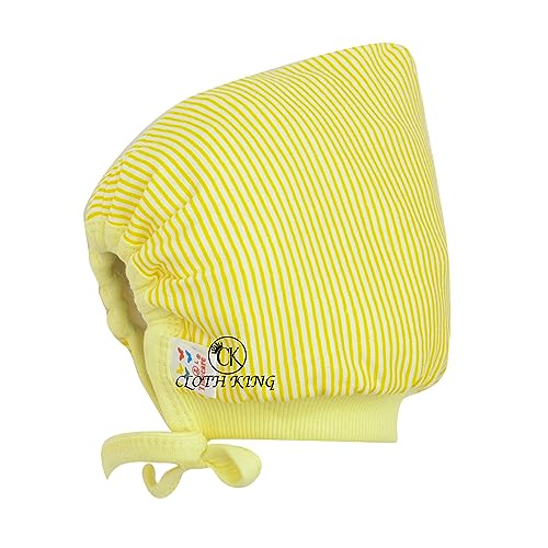 Image of Presents Newborn Baby Strip Print Caps Soft Cotton Hosiery Caps with Double Layer(Pack of 3).