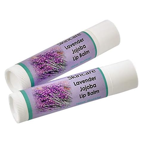 Jojoba Oil Lavender Lip Balm with Beeswax, all natural, over 70% cold pressed jojoba oil, mildly scented with Lavender, 2 Lip balms (.15 oz/4.6 gm) Total of 2 units Cover
