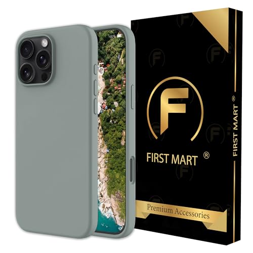 Image of FIRST MART Silicone Back Case for iPhone 16 Pro, Soft-Touch Phone Back Cover for Apple iPhone 16 Pro - Dark Gray