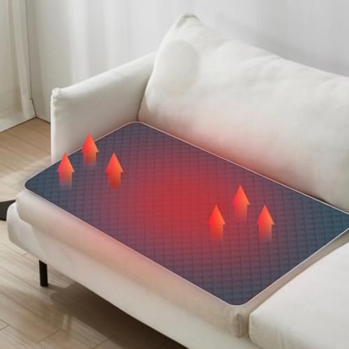 Beheiztes Sitzkissen, 45 x 90 cm Stadion Sitzkissen Beheizt mit 3 Heizstufen, Elektrisch Beheizbare Heizkissen Wärmekissen, USB Beheiztes Heizkissen für Stadion Ausflug Camping Bürostuhl Sofa