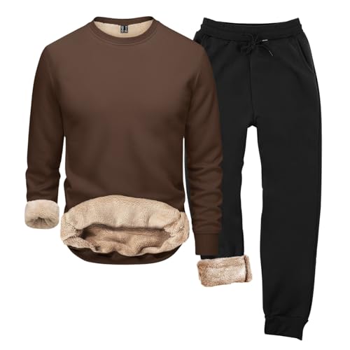 Sous-vêtement thermique homme contre le froid ensemble à capuche col rond automne hiver