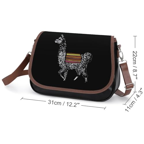 LLAMA Crossbody Bag Anti-Theft Side Shoulder Bags Adjustable Leather Messenger Bag Unisex2