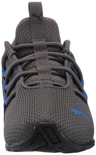 PUMA Unisex-Child Axelion Spirit Indoor Training Alternate Closure Sneaker, Castlerock Black-Victoria Blue, 2.5 US Little Kid2