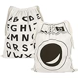 2 Stück Wäschesack Reise, Wäschebeutel Reise mit Kordelzug, Baumwolle Wäschebeutel Schmutzwäsche, Laundry Bag Zur Aufbewahrung Schmutziger Kleidung (Style 2)