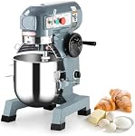 Mélangeur alimentaire commercial 15QT 600W 110V 3 vitesses réglables, mélangeur sur socle avec bol en acier inoxydable et protection de sécurité, premium pour écoles, boulangeries, restaurants, pizzerias