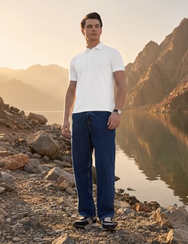 Image of Symbol Premium Men's Super Soft Cotton Stretch Polo | Regulat Fit | Available in Plus Sizes White