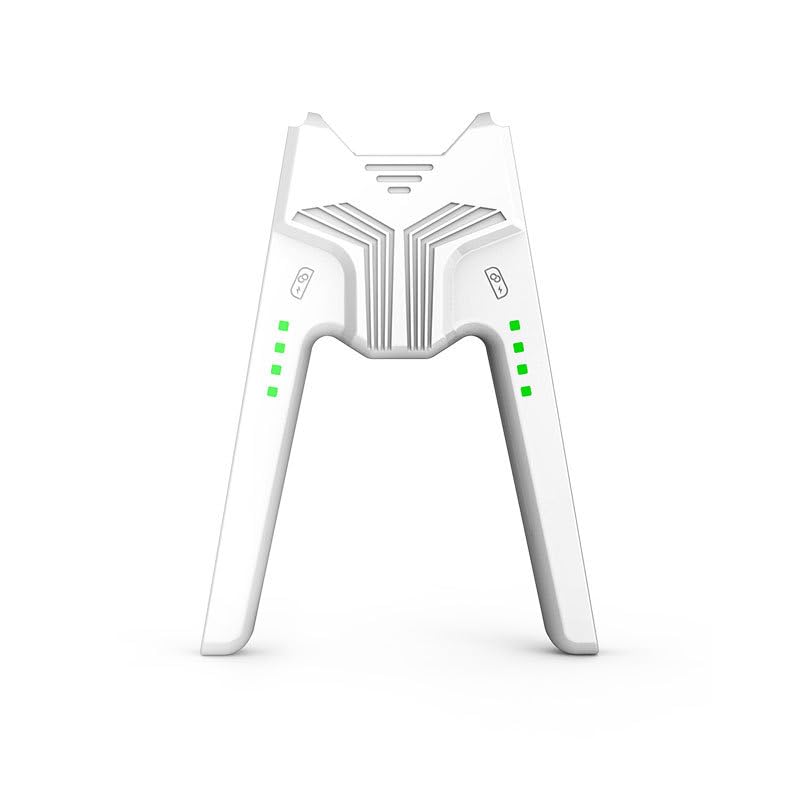 Ladegriff für Joy Con Spielen während des Ladevorgangs Lade-Controller-Griff mit LED-Anzeige Typ C für Nintendo Switch Joy Con (weiß-keine Audio-Buchse)