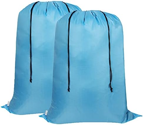 Asonen Large Laundry Bags 2 Pack, Two-way drawstring Tear-proof Portable Large Capacity Laundry Bags for Students, Apartments, Travel, Vacations, College (27 X 36 Inch, Green)