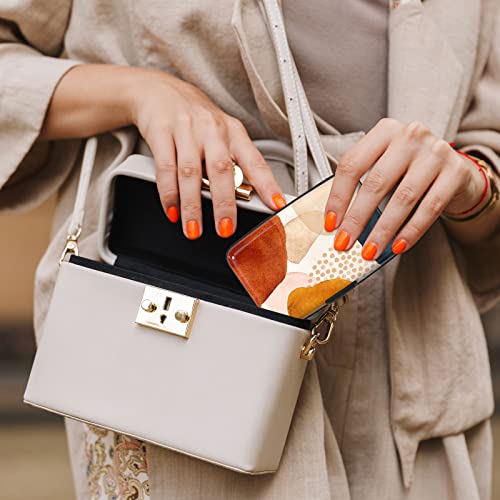 Image of Credit Card Holder, Mini Aluminum Card Wallet RFID Blocking Slim Metal Hard Card Case for Women Men, Abstract Marble