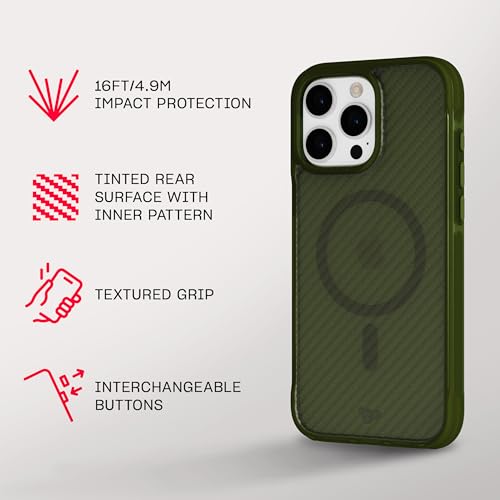 Image of Tech21 EvoArmor for iPhone 16 Pro Max Compatible with MagSafe - Impact Protection Case 21x Military Standard Tested in Green