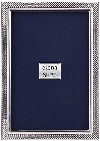 Siena 4x6 Slim Mesh Silver Deco Picture Frame, Boutique Quality Photo Frame, Collection (925 Sterling Silver)