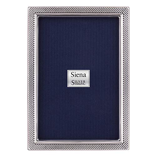 Siena 4X6 Slim Mesh Silver Deco Picture Frame, Boutique Quality Photo Frame, Collection (925 Sterling Silver) #TOP3