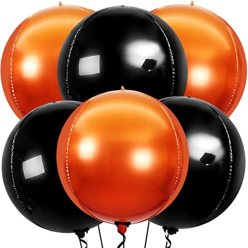 Katchon, Huge, Metallic Orange and Black 4D Foil Balloons -22 Inc...