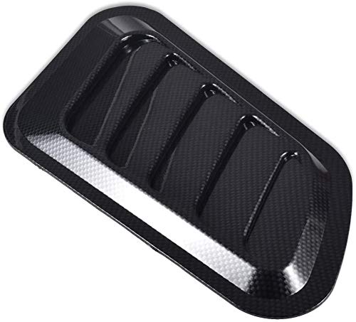 KATUR 1 Pair Universal Car ABS Decorative Air Flow Intake Scoop Turbo Bonnet Vent Cover Hood (Black)