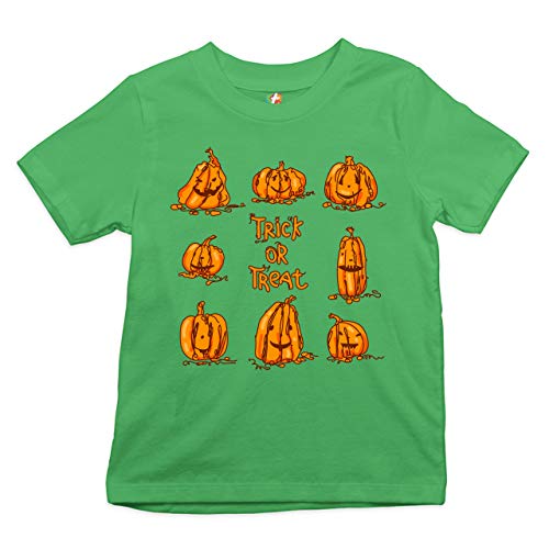 Trick Or Treat Pumpkins Youth T-Shirt Happy Halloween Jack-O-Lantern Kids Green X-Large #TOP13
