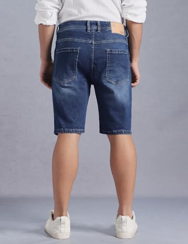 Image of INKD Men's Denim Shorts for Men - Mid-Rise | Cotton Rich | Regular Fit (Available in Plus Sizes)