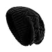 Surblue Unisex Trendy Warm Oversized Chunky Cable Knit Slouchy Beanie,Black,Large