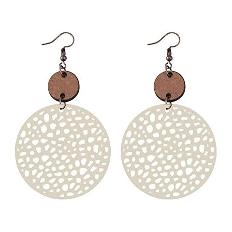 Azusa Sun Wooden Circle Earrings Cover