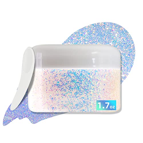 Dageda Holographic Body Glitter Gel,Color Changing Glitter Gel Under Light For Face, Body, And Hair,Glitter Body Hairspray Face Gel Perfect For Festival Party Rave Accessories-1.7 Oz(Galaxy Blue) #TOP14