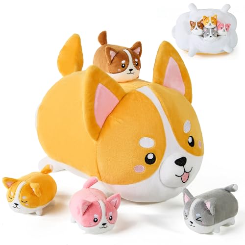 Heamoe 5 Pcs Corgi Dog Stuffed Animals for Kids,15.7