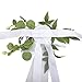 YQYAZL Wedding Aisle Decorations Set of 6 Church Chair Bench Pew Bows for Wedding Ceremony Party Chair Decor with Artificial Flowers Eucalyptus and Ribbons, White(6pcs), 2x2 inch