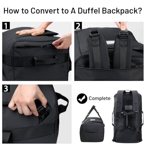 MIER Water Resistant Backpack Duffle Heavy Duty Convertible Duffle Bag with Backpack Straps for Gym, Sports, Travel - Image 3