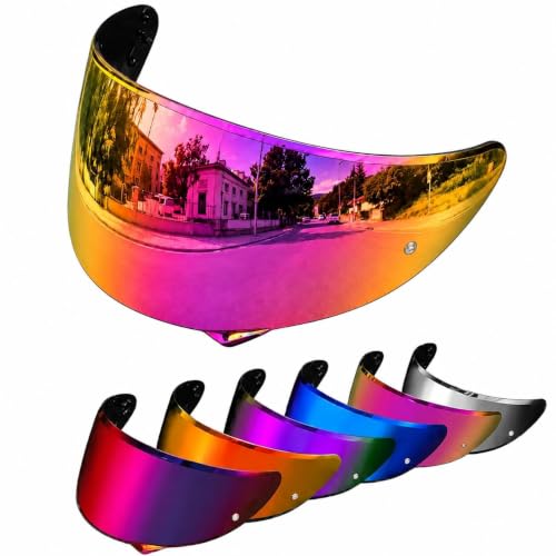 Image of PSLER Shatterproof Motorcycle Helmet Visor for HJ-34P C10,Deep Red Rose | Impact-Resistant,UV400 Protection, Motorcycle Tinted Face Shield for HJ-34P C10,Visor Replacement